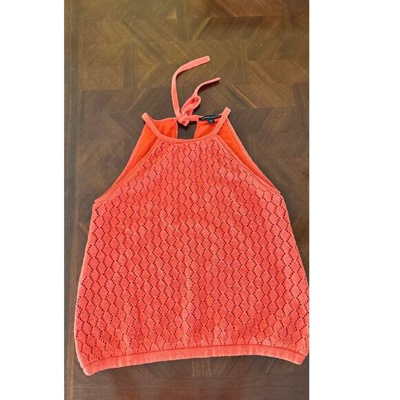 Boston Proper Coral Crochet Halter Top Size M Lined - Picture 13 of 16